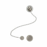 Burlington Bath Waste Brushed Nickel  with White Ceramic Burlington Bath Overflow, Plug and Chain Waste