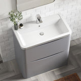 Aquarius Bathrooms Floor Standing Vanity Unit Aquarius Seren 800mm Floor Standing Two Drawer Vanity Unit with Basin