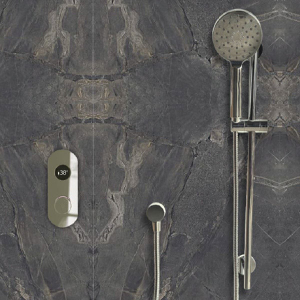 TED Shower Riser Rail TED Round Riser Rail Shower Kit with Handset and Wall Outlet