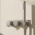 Crosswater Concealed Shower Valve Brushed Nickel Crosswater MPRO 2 Outlet, 2 Handle Horizontal Concealed Thermostatic Shower Valve with Handset