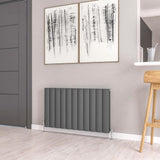 Eastbrook Panel Radiator 600 x 1040 / Electric Only Eastbrook Guardia Straight Horizontal Aluminium in Matt Anthracite