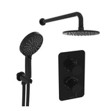 Saneux Concealed Shower Set Satin Black Saneux COS 2 Outlet, 2 Handle Concealed Shower Valve Kit with 3 Function Handset and 200mm Shower Head