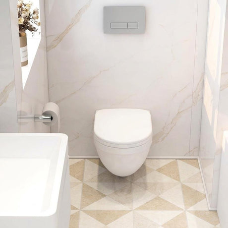 Imex Wall Hung Toilet Imex Ivo Rimless Wall hung Toilet Pack with Frame, Flush Plate, and Soft Closing Seat