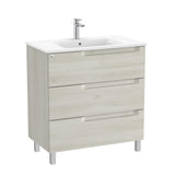 Roca Floor Standing Vanity Unit White Wood / Central Roca Aleyda 800mm Floor Standing Three Drawer Vanity Unit with Basin
