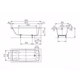 Kaldewei Single Ended Bath 1800mm x 800mm / 2 Kaldewei Cayono Single Ended Steel Bath with Leg Set