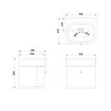 Burlington Wall Mounted Vanity Unit Burlington Chalfont 550mm Wall Mounted Single Drawer Vanity Unit with Basin