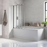 Aquarius Bathrooms Bath Screen Aquarius LevAqua Framed Four Panel Folding Bath Screen in Chrome