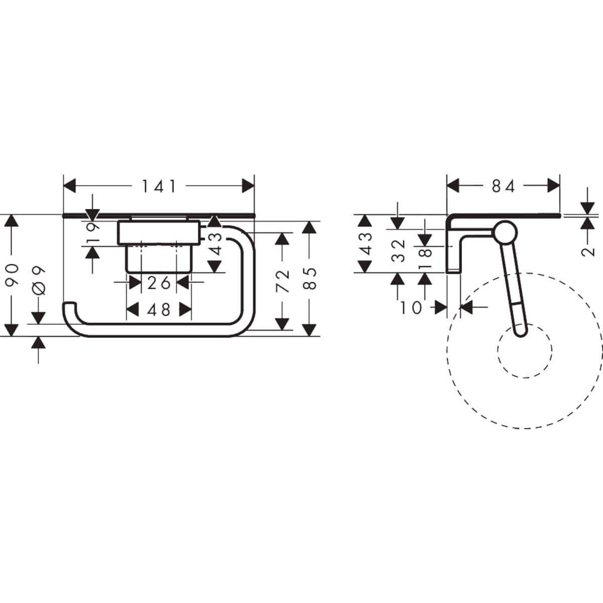 Hansgrohe Toilet Roll Holder Hansgrohe Addstoris S Toilet Roll Holder with Shelf
