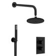 Crosswater Concealed Shower Set Matt Black / 200mm Shower Head Crosswater MPRO 2 Outlet 2 Handle Thermostatic Shower Valve with Kit
