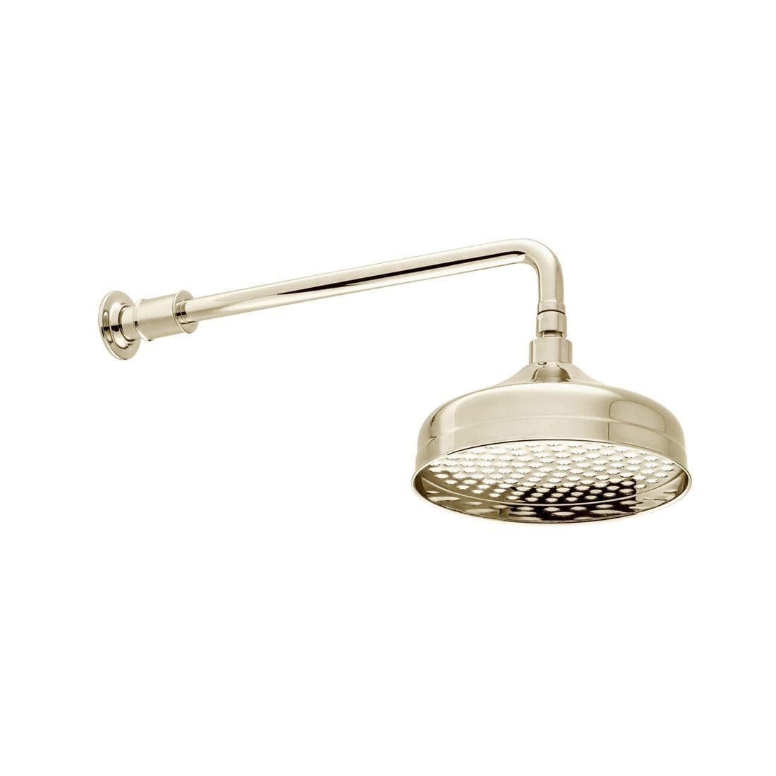 Vado Shower Heads and Arms Bright Nickel Booth & Co. Axbridge Traditional 200mm (8") Shower Head and Arm