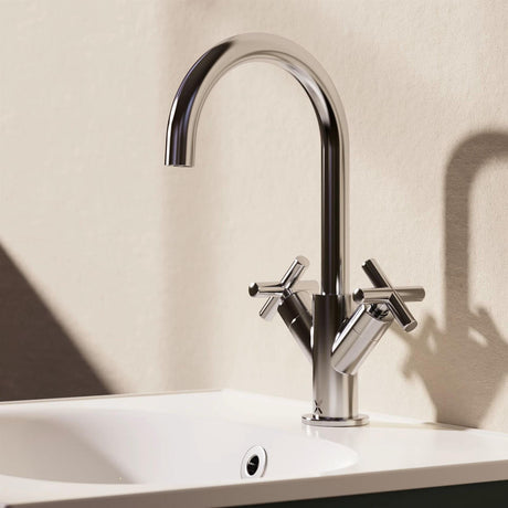 Crosswater Mono Basin Tap Chrome Crosswater MPRO Crosshead Monobloc Basin Mixer Tap