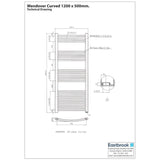 Eastbrook Wendover Curved Vertical Heated Towel Rail in Chrome