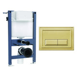 Crosswater Wall Hung WC Frame Belgravia Plate in Brushed Brass Crosswater 0.82m Dual Flush WC Support Frame Set with Flush Plate