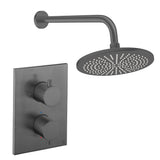 UK Bathroom Store Concealed Shower Set Slate / Wall Arm / 300mm Crosswater Crossbox Shower Set 1 - 1 Outlet with Fixed Overhead Shower