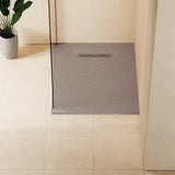 Crosswater Rectangle Shower Tray Light Grey / 900 x 1100 Crosswater Vito Textured Rectangle Shower Tray with Waste