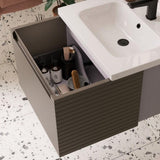 Aquarius Bathrooms Wall Mounted Vanity Unit Aquarius Contour 810mm Wall Mounted One Drawer Vanity Unit with Worktop
