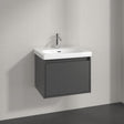 Villeroy & Boch Wall Mounted Vanity Unit Graphite Villeroy & Boch Skyla Wall Mounted 600mm One Drawer Vanity Unit with Basin