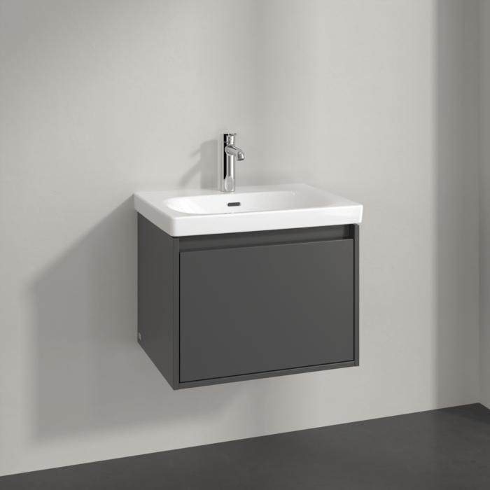 Villeroy & Boch Wall Mounted Vanity Unit Graphite Villeroy & Boch Skyla Wall Mounted 600mm One Drawer Vanity Unit with Basin