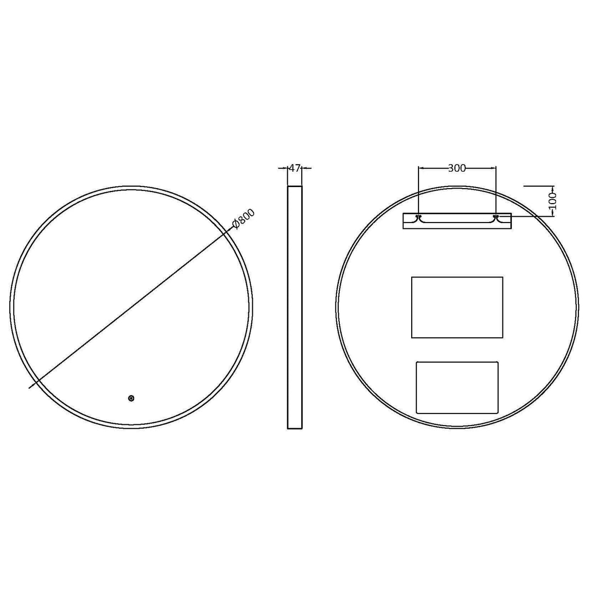 Aquarius Bathrooms Illuminated Mirror Aquarius Lumine Inset Framed LED Touch Sensor Round Mirror