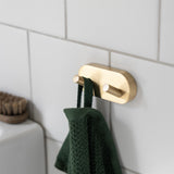 Smedbo Robe Hook Brushed Brass Smedbo Home Double Towel Hook
