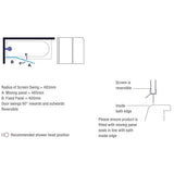 Merlyn Bath Screen Merlyn 2 Panel Folding Curved Bath Screen with HydraSEAL Technology