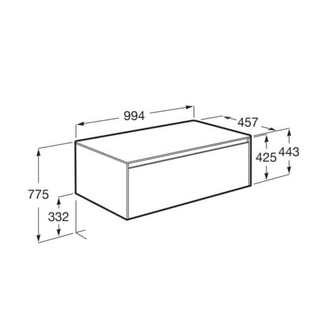 Roca Wall Mounted Vanity Unit Roca Ona 1000mm Wall Mounted One Drawer Vanity Unit with Countertop