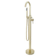 Aquarius Bathrooms Freestanding Bath Filler Brushed Brass Aquarius Curve Floorstanding Bath Shower Mixer Tap