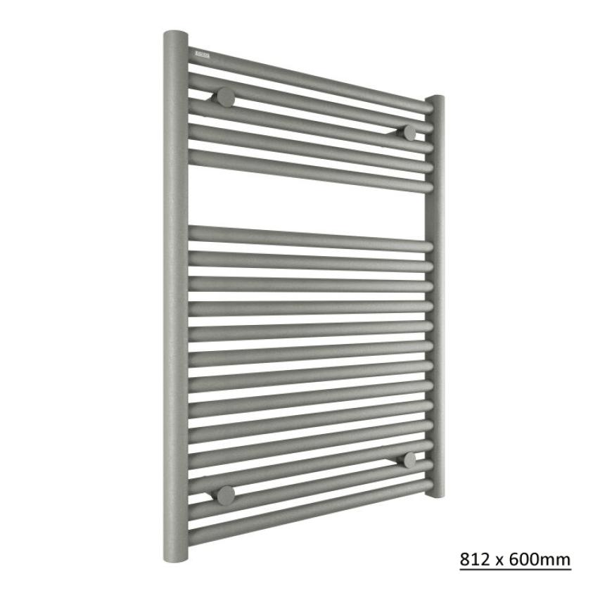 Tissino Ladder Rails 812 x 600 / Central Heating Tissino Hugo2 Designer Towel Radiator in Lusso Grey