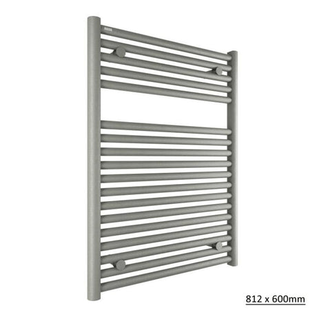 Tissino Ladder Rails 812 x 600 / Central Heating Tissino Hugo2 Designer Towel Radiator in Lusso Grey