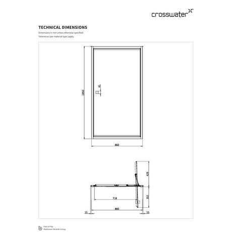 Crosswater In-Fold Shower Door Crosswater Clear 6 Infold Shower Door 900mm in Silver