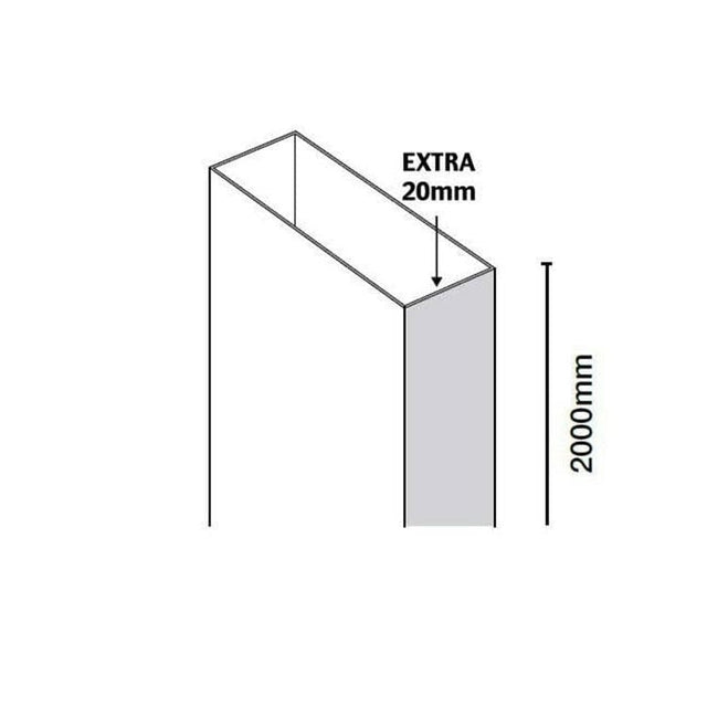 Merlyn Extension Profile Merlyn 8 Series Extension Profile for Hinged Doors and Quadrant Enclosures