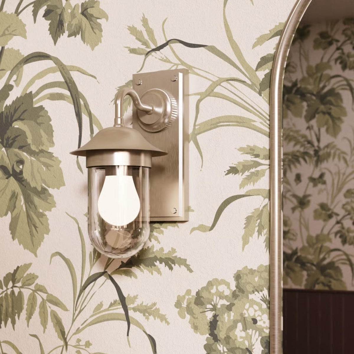 Burlington Bathroom Lighting Brushed Nickel - Clear Glass Burlington Guild Wall Light