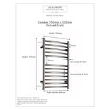 JIS Ladder Rail JIS Sussex Camber Vertical Stainless Steel Curved Heated Towel Rail