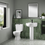 Aquarius Bathrooms Close Coupled Toilet Aquarius Sydney Rimless Open Back Close Coupled Toilet with Seat