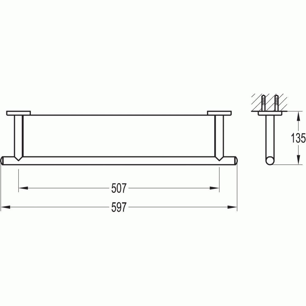 Flova Shelf Flova Coco 593 Wide Glass Shelf in Chrome