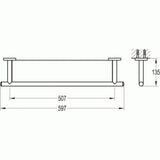 Flova Shelf Flova Coco 593 Wide Glass Shelf in Chrome