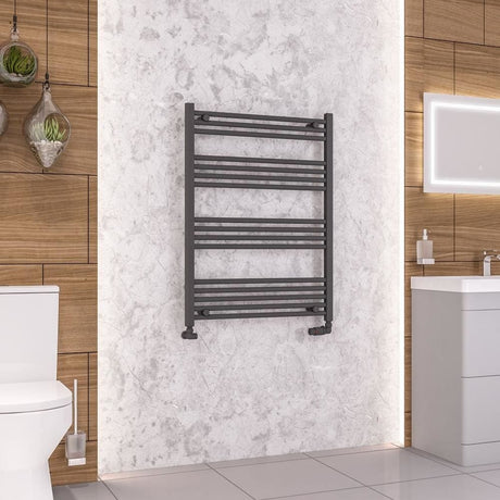Eastbrook Ladder Rails 1000 x 750 / Central Heating Eastbrook Wendover Straight Heated Towel Rail in Anthracite