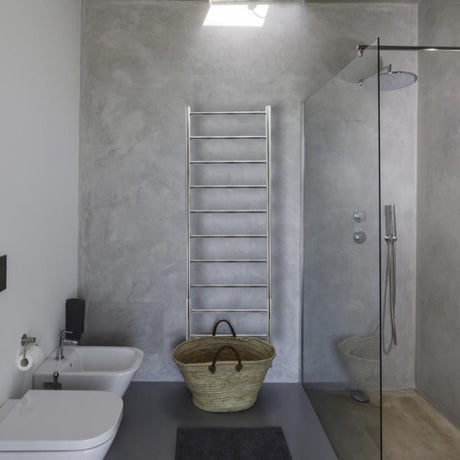 JIS Ladder Rail Polished Chrome / Central Heating JIS Sussex Ardingly Vertical Stainless Steel Heated Towel Rail