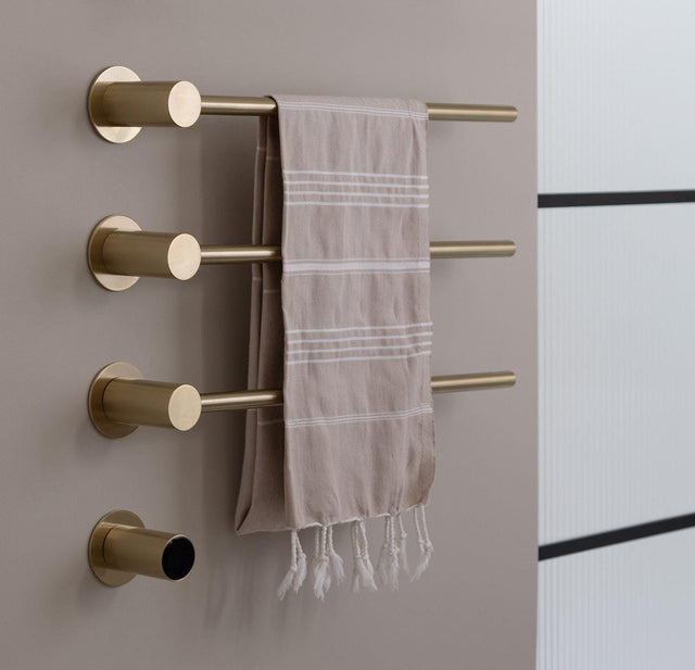 JTP Designer Towel Rail Brushed Brass JTP Onyx Electric Designer Towel Radiator