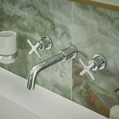 Heritage Wall Mounted Basin Tap Heritage Salcombe 3 Hole Wall Mounted Basin Mixer Tap