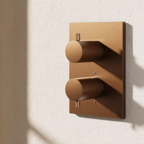 Crosswater Concealed Shower Valve Crosswater MPRO Crossbox 1 Outlet Trimset in Brushed Bronze
