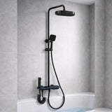 Sagittarius Exposed Shower Set Black Sagittarius Storm 4 Outlet Thermostatic Shower Set with Bath Filler and LED Temperature Display