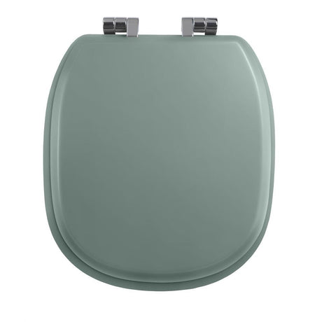 Imperial Toilet Seat Sea Mist Grained / Chrome Imperial Radcliffe Solid Wood Painted Toilet Seat with Soft Close Hinges