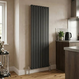 Aquarius Bathrooms Panel Radiator 1800 x 560mm / Anthracite Aquarius Flat Single Vertical Radiator