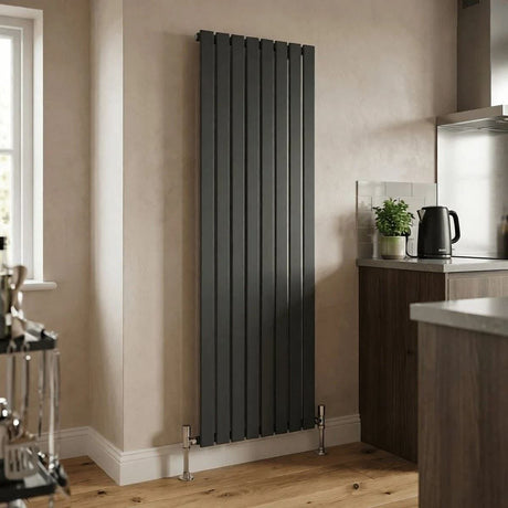 Aquarius Bathrooms Panel Radiator 1800 x 560mm / Anthracite Aquarius Flat Single Vertical Radiator