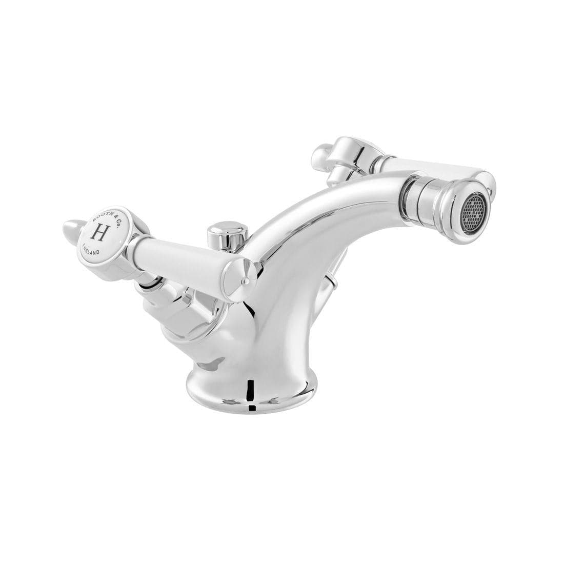 Vado Bidet Tap Chrome Booth & Co. Axbridge Lever Mono Bidet Mixer Tap with Pop-Up Waste