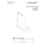 Crosswater Bath Screen Crosswater Clear 6 Fixed Single Panel Bath Screen 900mm in Matt Black