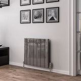Eastbrook Panel Radiator 600 x 660 / Central Heating Eastbrook Peretti Straight Horizontal Aluminum Radiator in Polished Aluminum