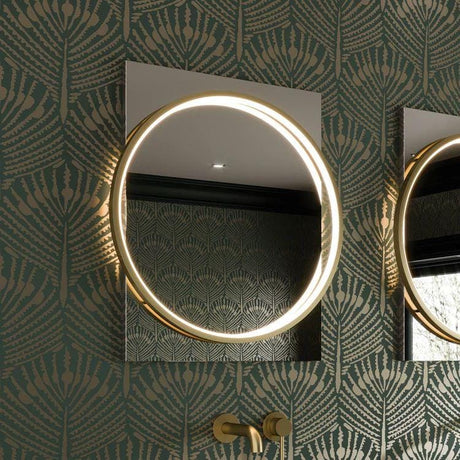 hib. Illuminated Mirror Brushed Brass / 500 x 700mm hib. Solas Round LED Illuminated Mirror