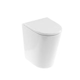 Britton Back to Wall Toilet Britton Sphere Tall Rimless Back To Wall Toilet and Soft Close Seat in Gloss White